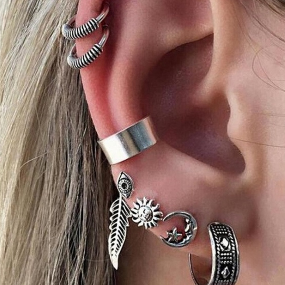 Hot Punk 2019 Sexy Ear Cuff Boho Stud Earring Set - Picture 1 of 5